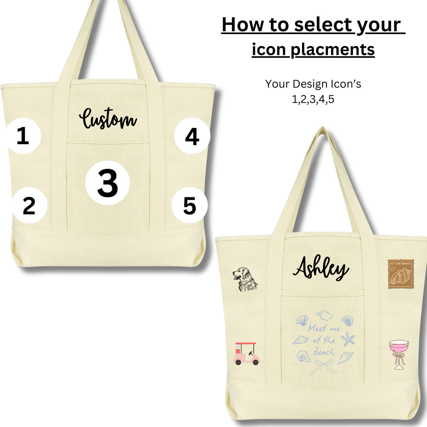 Large Custom Cotton Canvas Tote