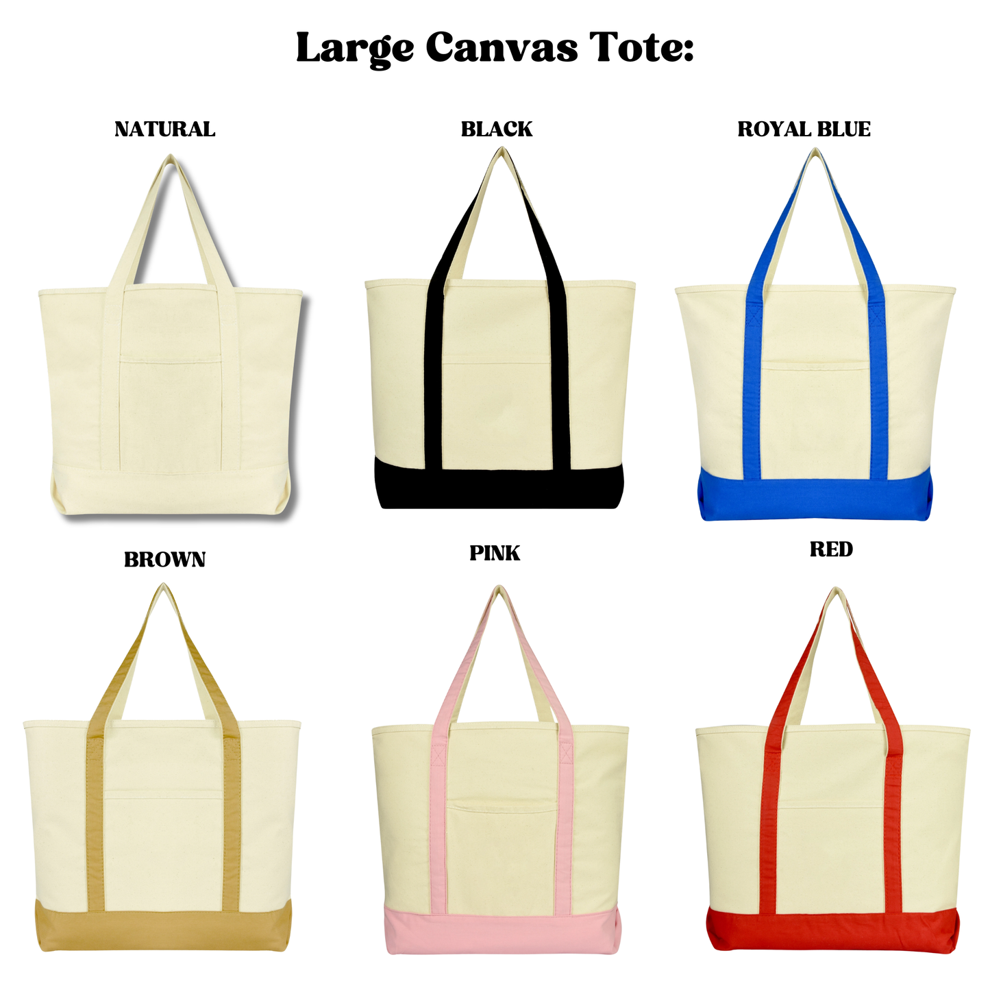 Large Custom Cotton Canvas Tote