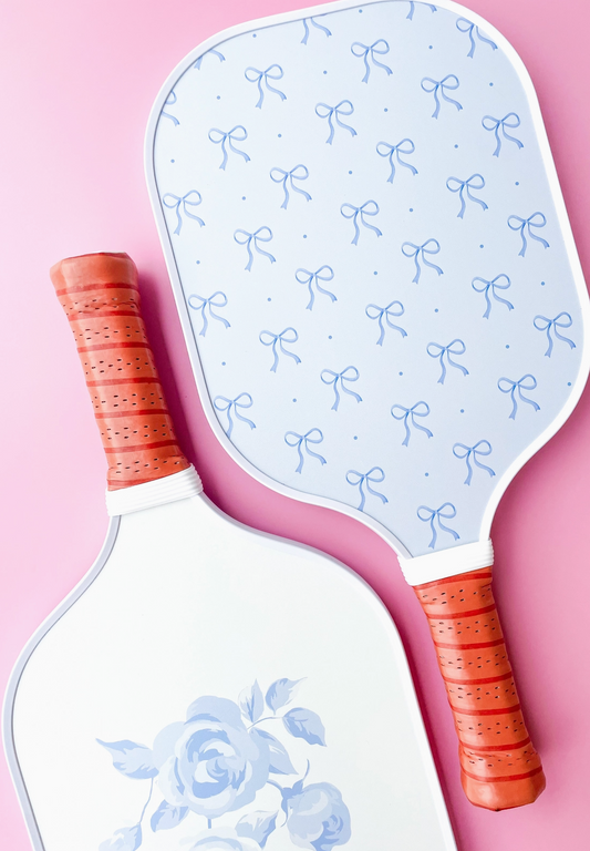 Coquette Blue Bow Floral Pickleball Paddle