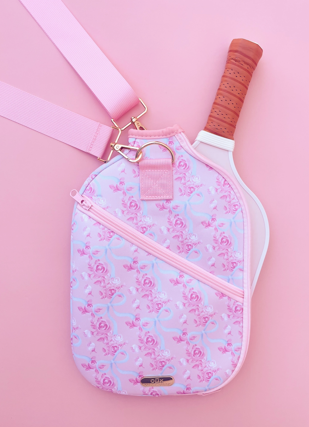 Watercolor Floral Bow Pickleball Paddle Bag & Cover