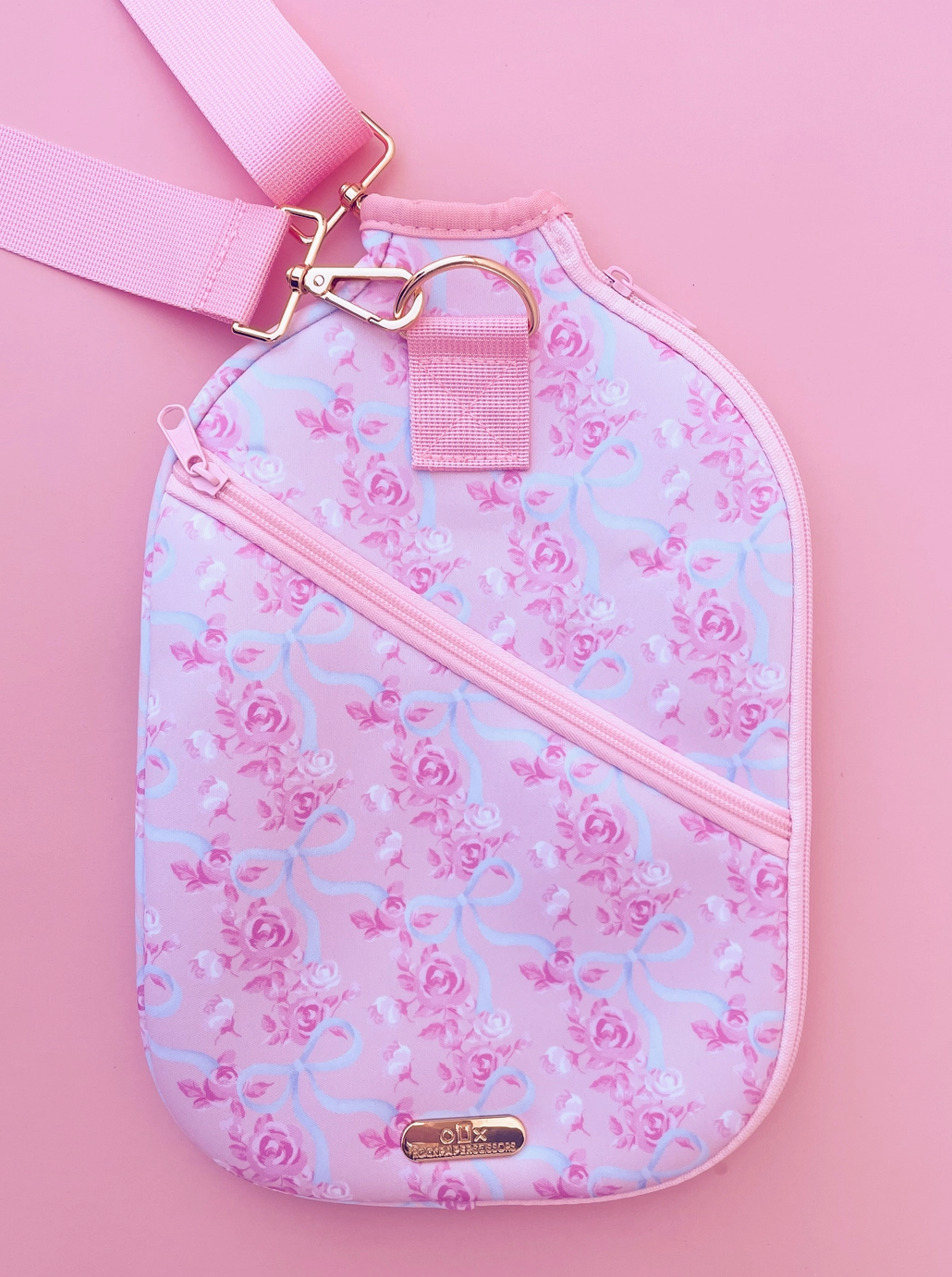 Watercolor Floral Bow Pickleball Paddle Bag & Cover