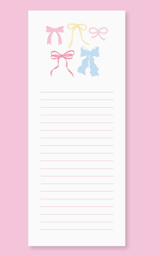 Pastel Bows List Notepad