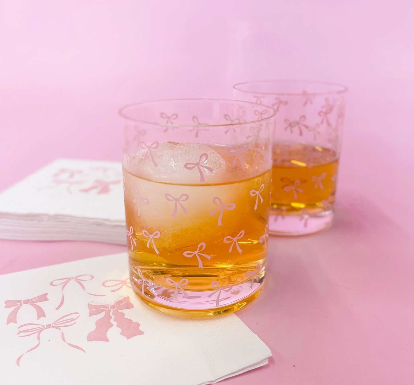 Pink Bows Cocktail Glass (Set of 2)