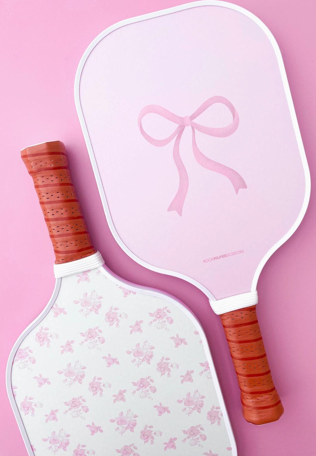 Coquette Pink Bow Floral Pickleball Paddle